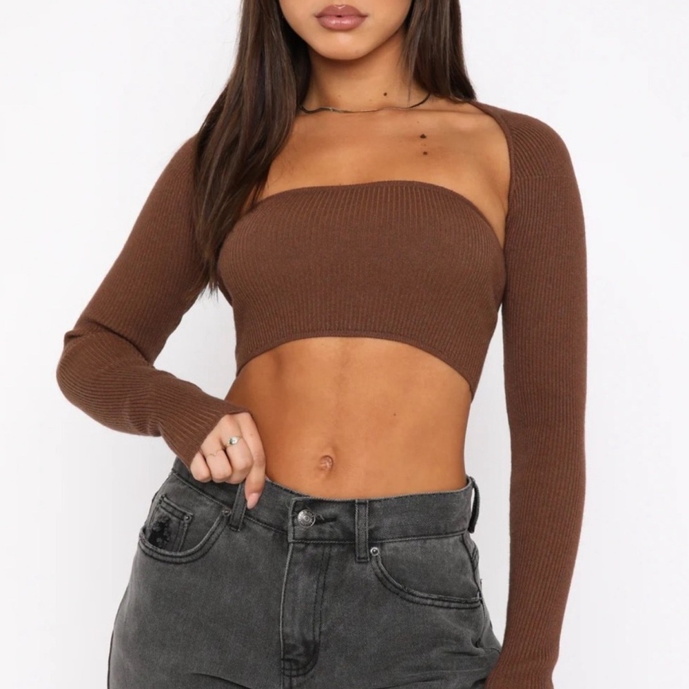 White Fox Shrug Top